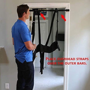 Sit and Decompress Back Stretcher 3 Minutes A Day Back Traction Back Decompression Inversion Table Alternative Safe for All Back Conditions (Small Harness with Bar)
