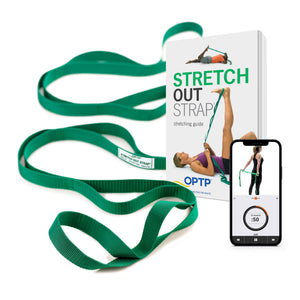 OPTP The Original Stretch Out Strap with Exercise Book, USA Made Top Choice Stretch Out Straps for Physical Therapy, Yoga Stretching Strap and Knee Therapy Strap