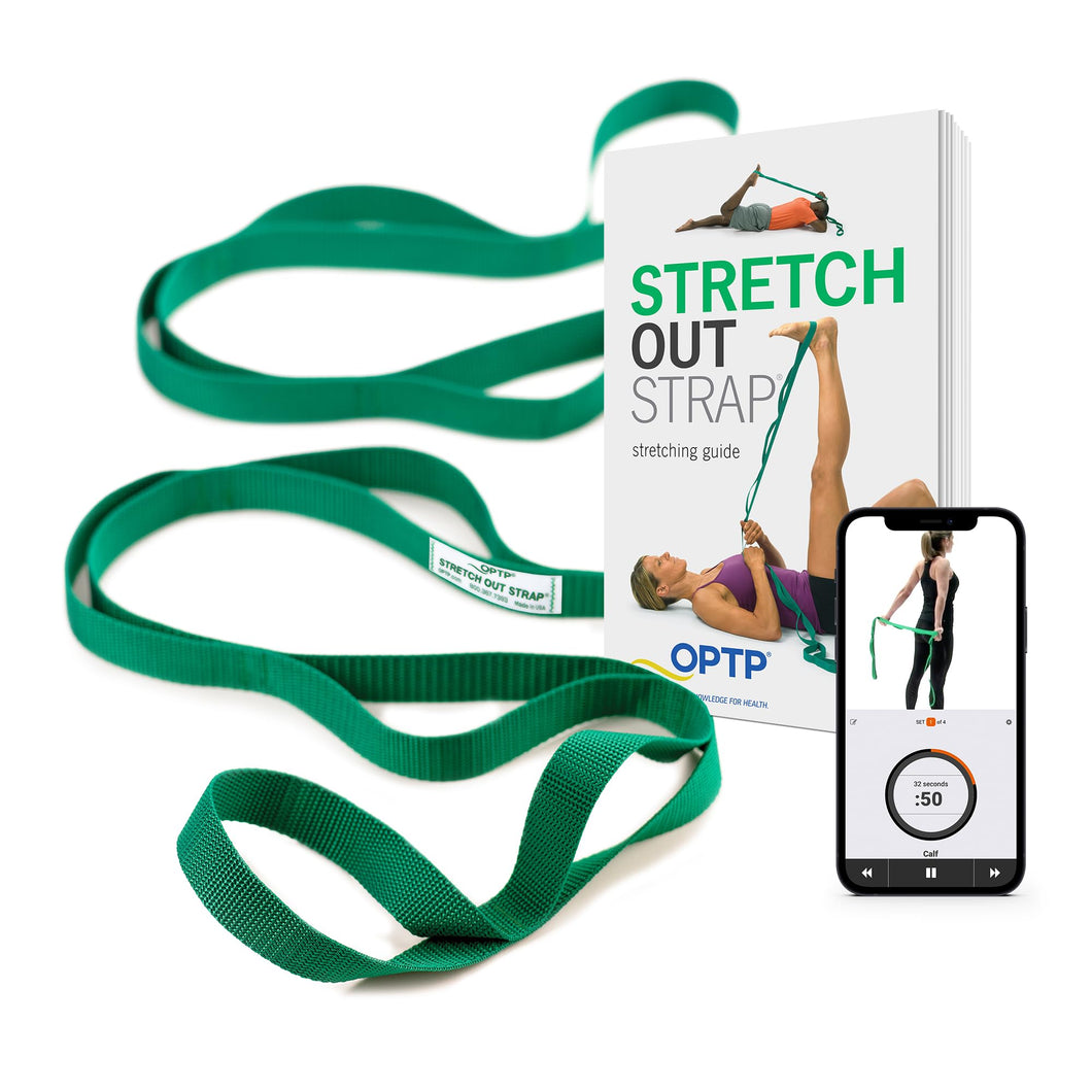 OPTP The Original Stretch Out Strap with Exercise Book, USA Made Top Choice Stretch Out Straps for Physical Therapy, Yoga Stretching Strap and Knee Therapy Strap