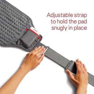 Sunbeam Cordless Rechargeable Heating Pad, Portable 9.5" x 12", Machine-Washable, Pain Relief for Back, Shoulder, Neck, and Period Cramp Pain Relief, Gifts For Mom & Wife, FSA/HSA Eligible, Slate Grey