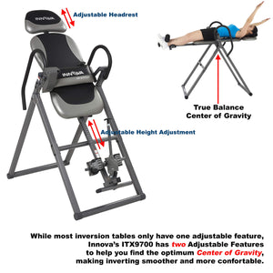 Innova ITX9900 Inversion Table with Air Lumbar Support, Black/Gray