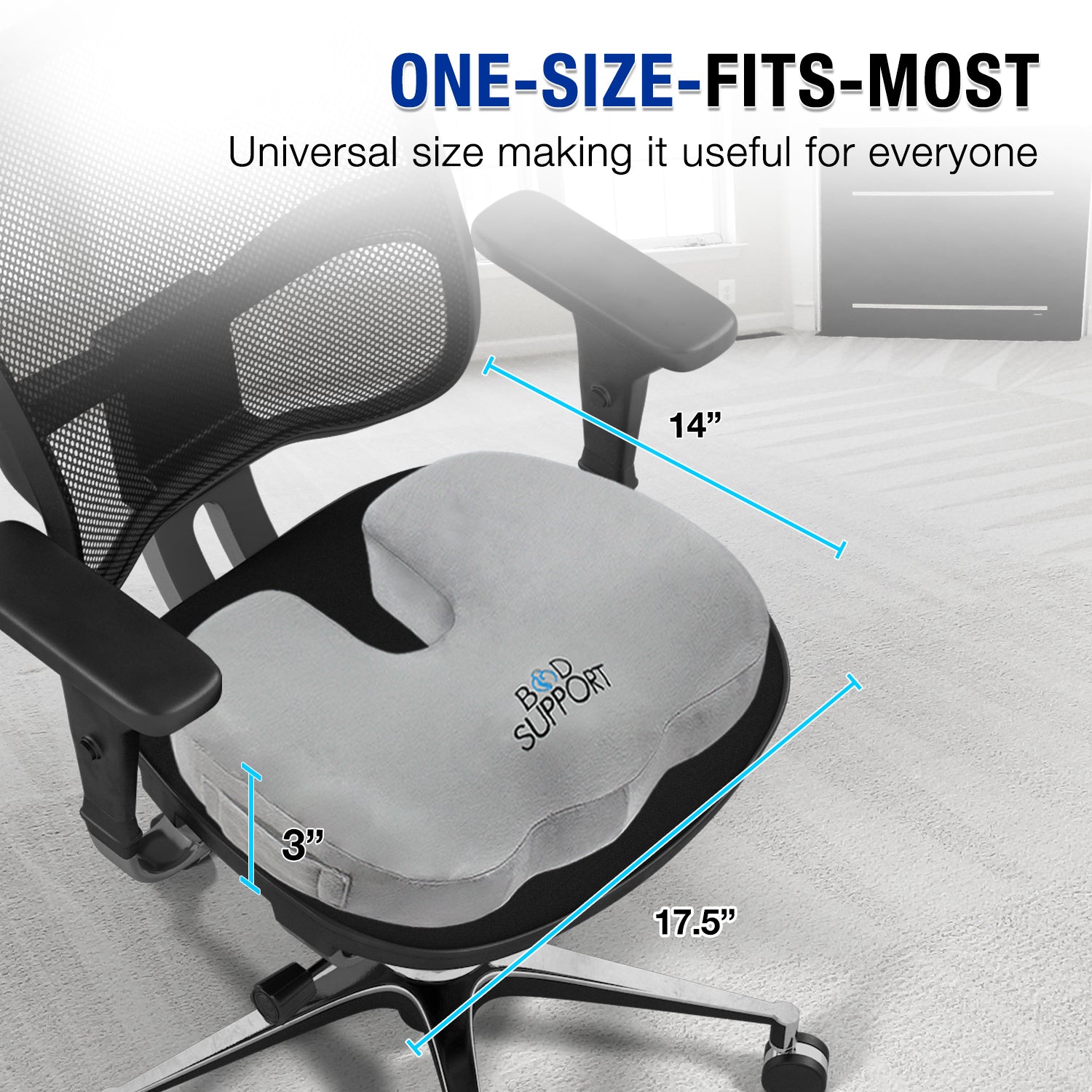 Extra Large Seat Cushion Office Chair Pillow Memory Foam Top Pad Pain Relief